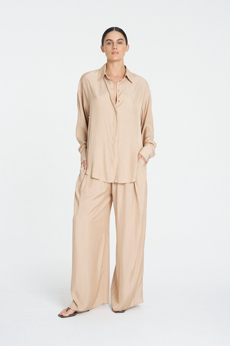 RELAXED SHIRT - Café