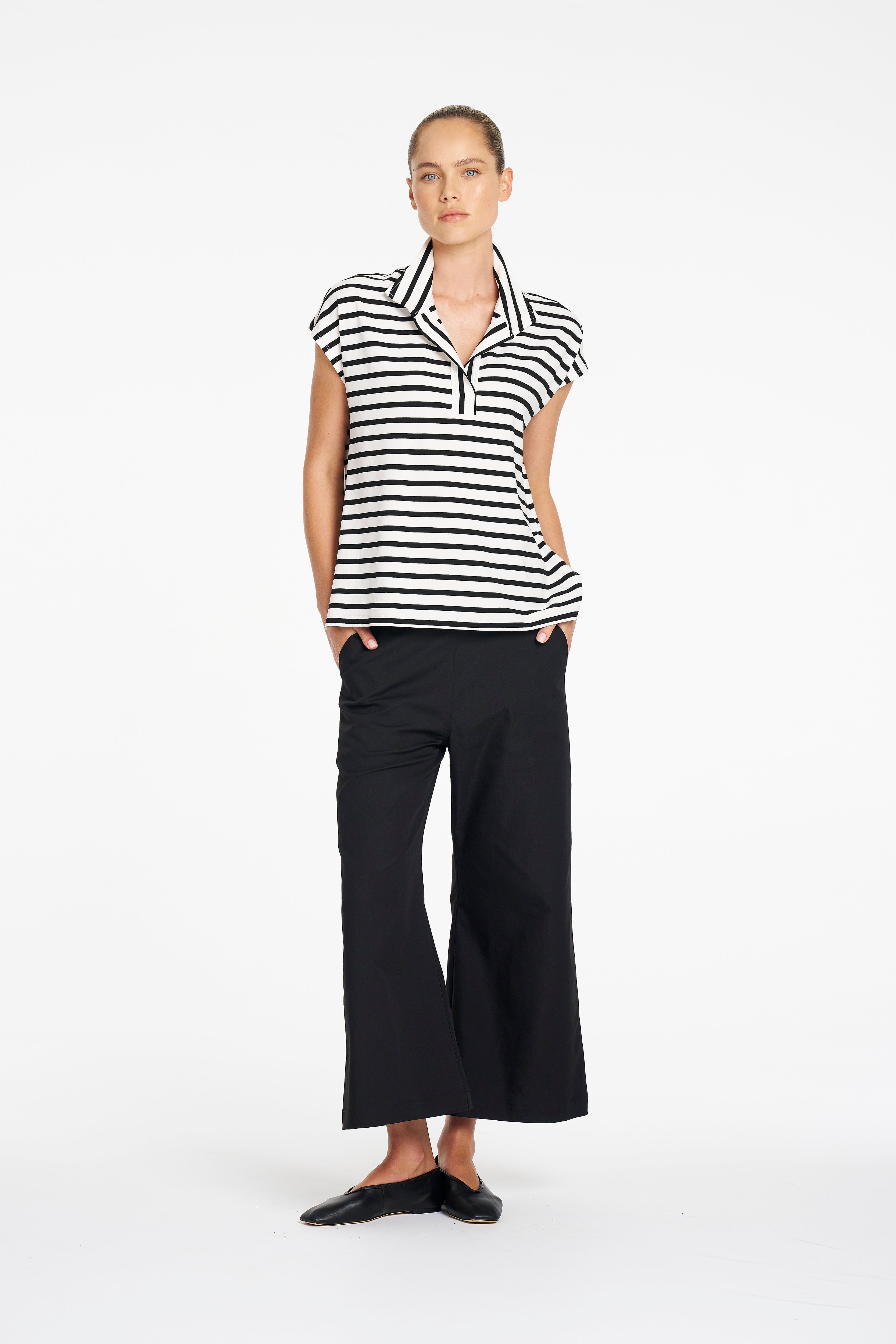 F416 10008 CROP FLAT PANT - MELA PURDIE