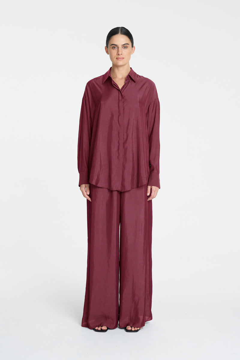 PLEAT PANT - Vino