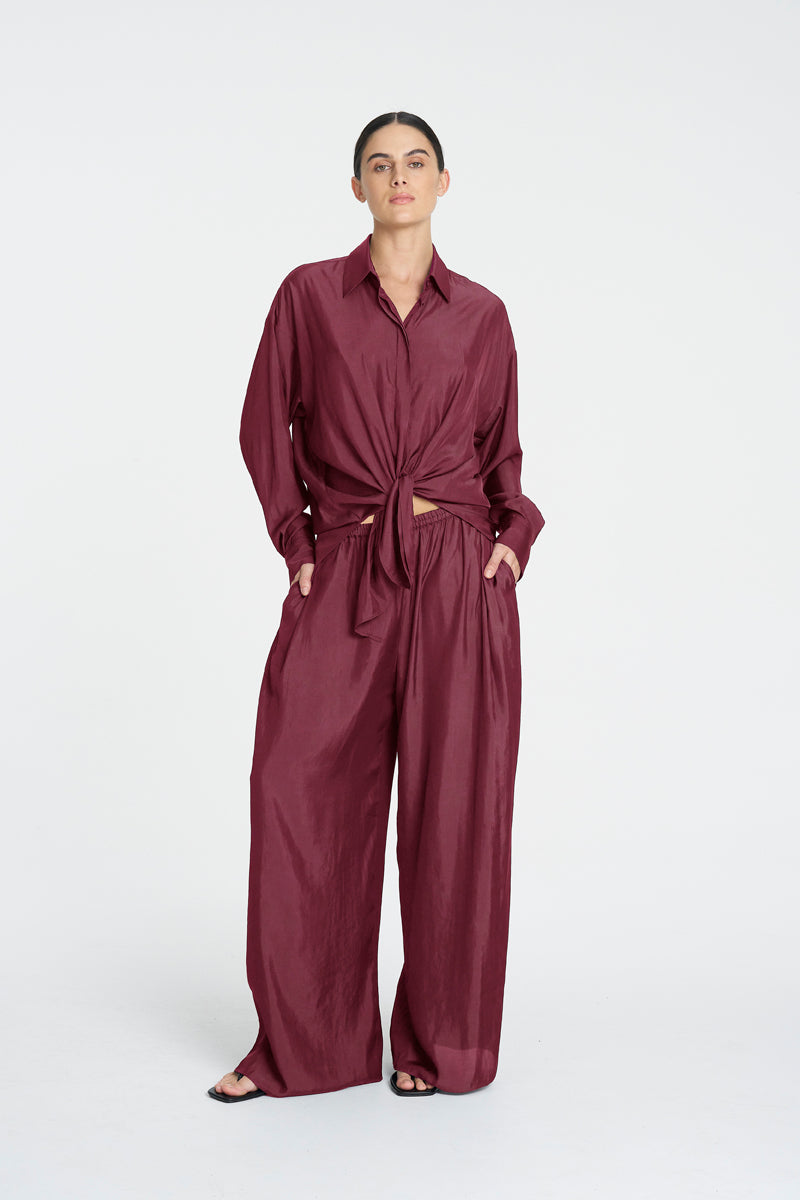 PLEAT PANT - Vino