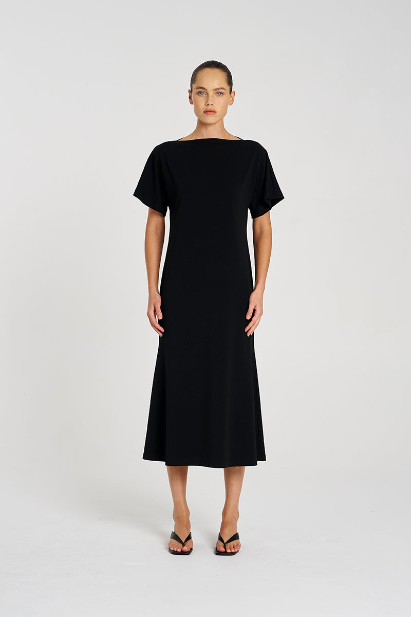 F007 3017 SLASH NECK DRESS