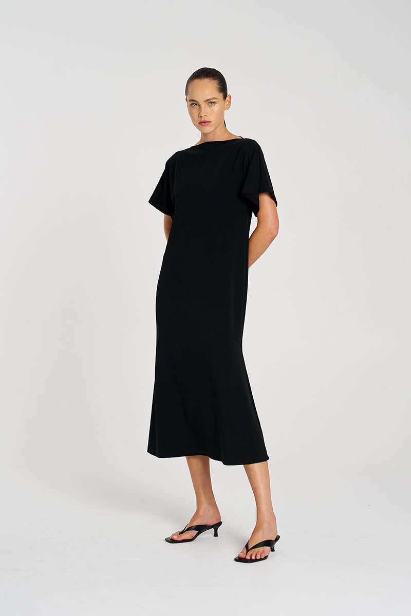 F007 3017 SLASH NECK DRESS
