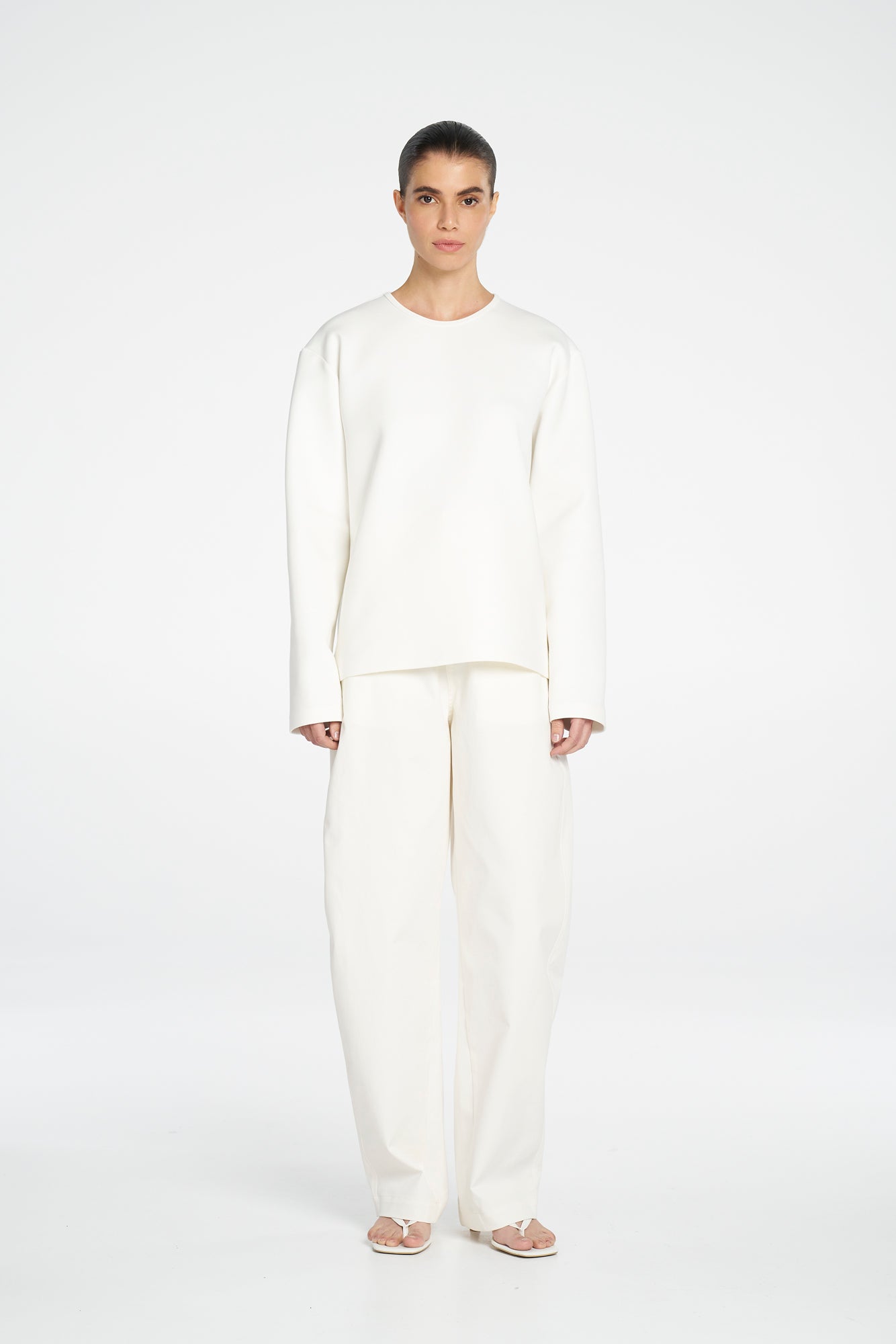 BOX SWEATER - White - MELA PURDIE