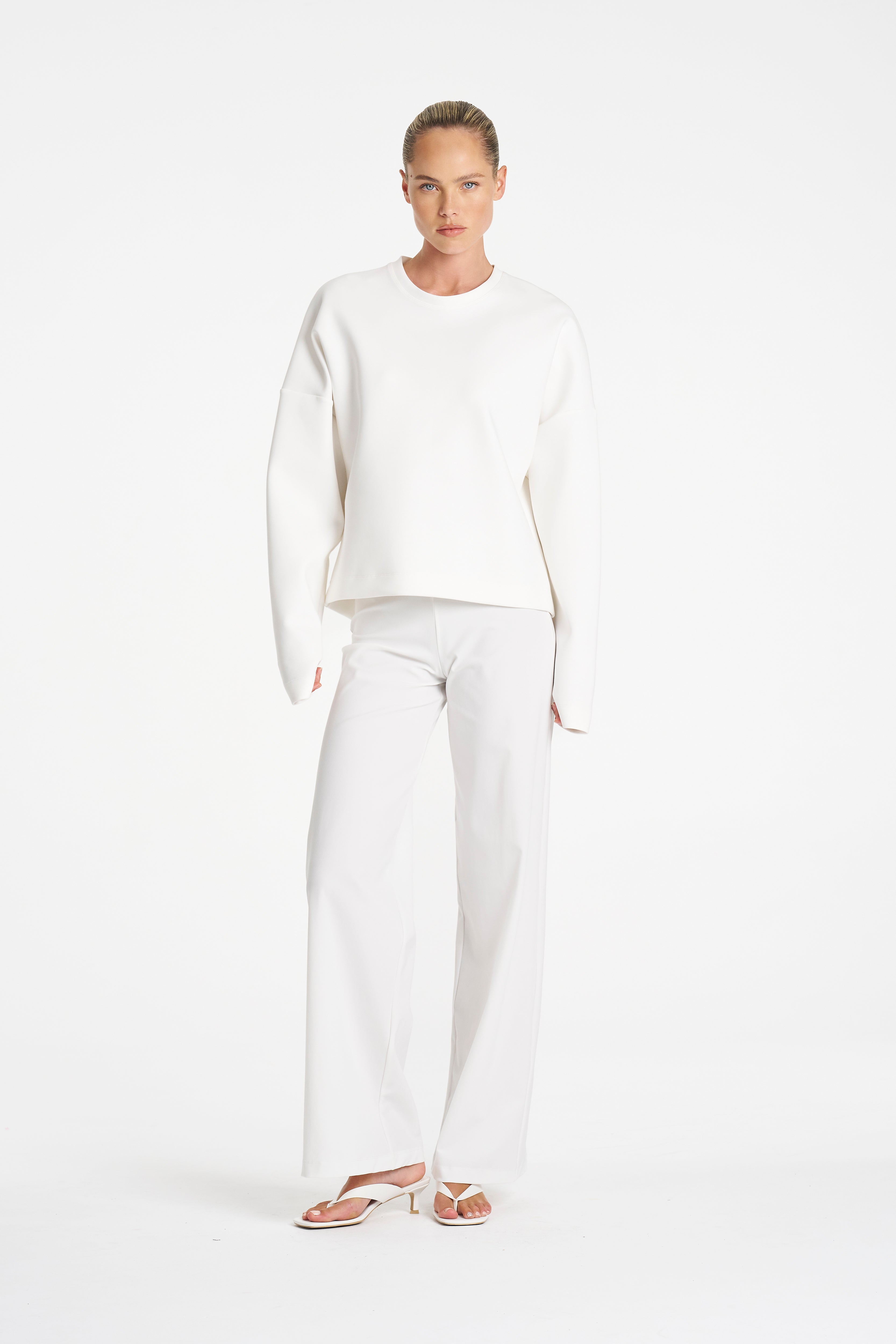 PUFFER SWEATER - White - MELA PURDIE