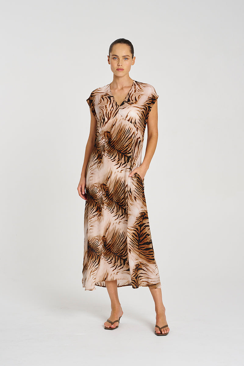 F847 3383 MAXI SLICE DRESS