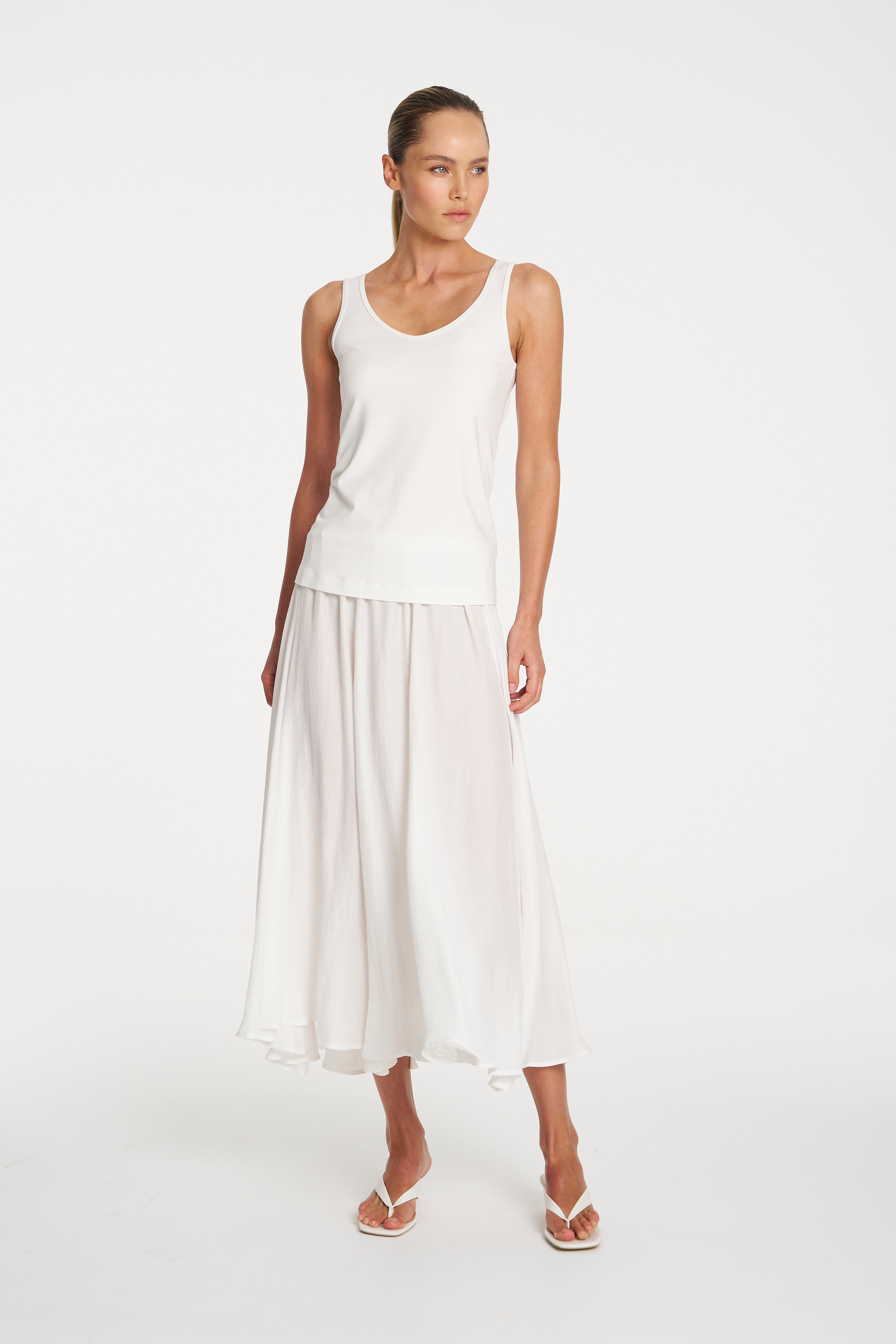 MID TULLE SKIRT - White - MELA PURDIE