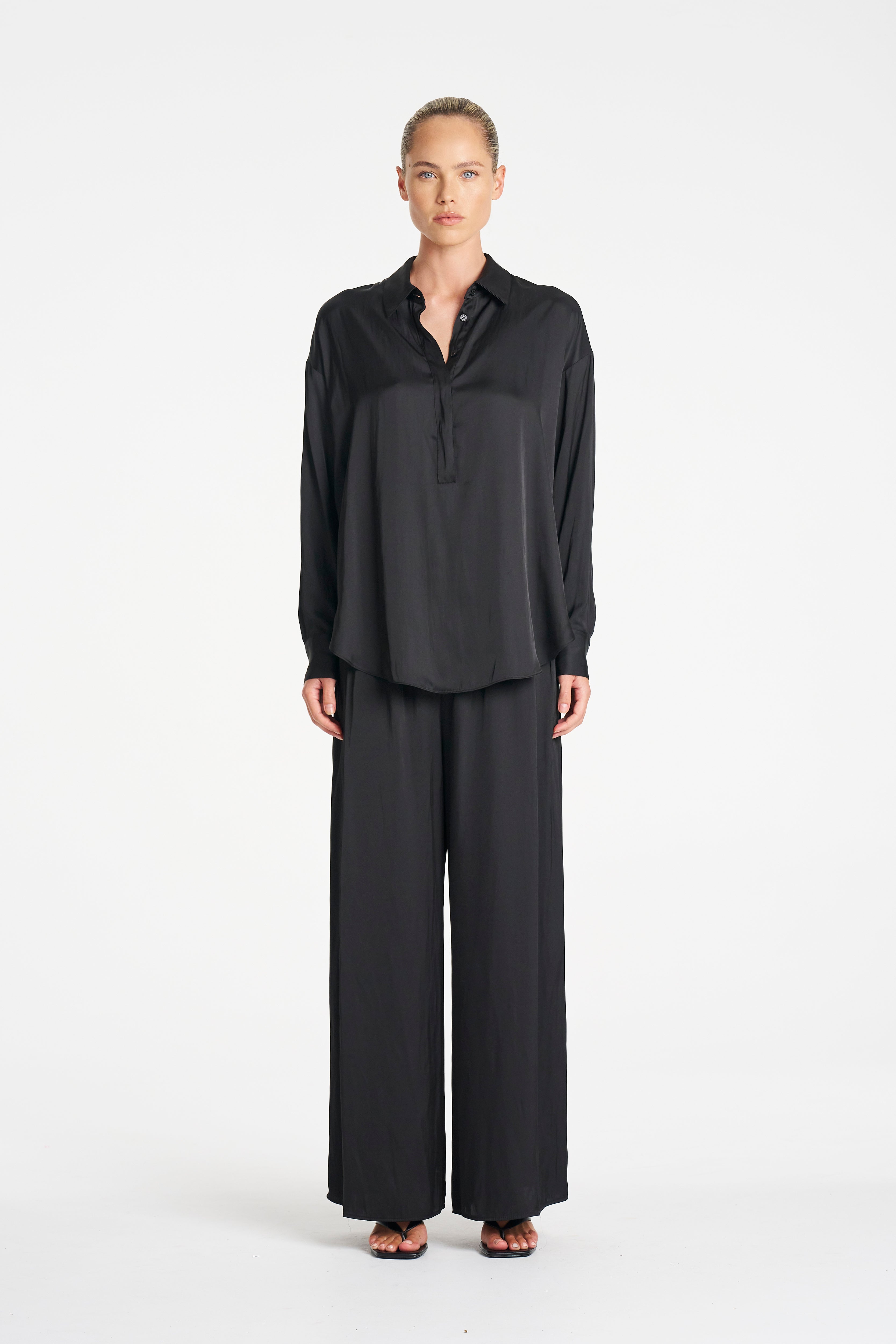 TAB TUNIC - Satin Black - MELA PURDIE