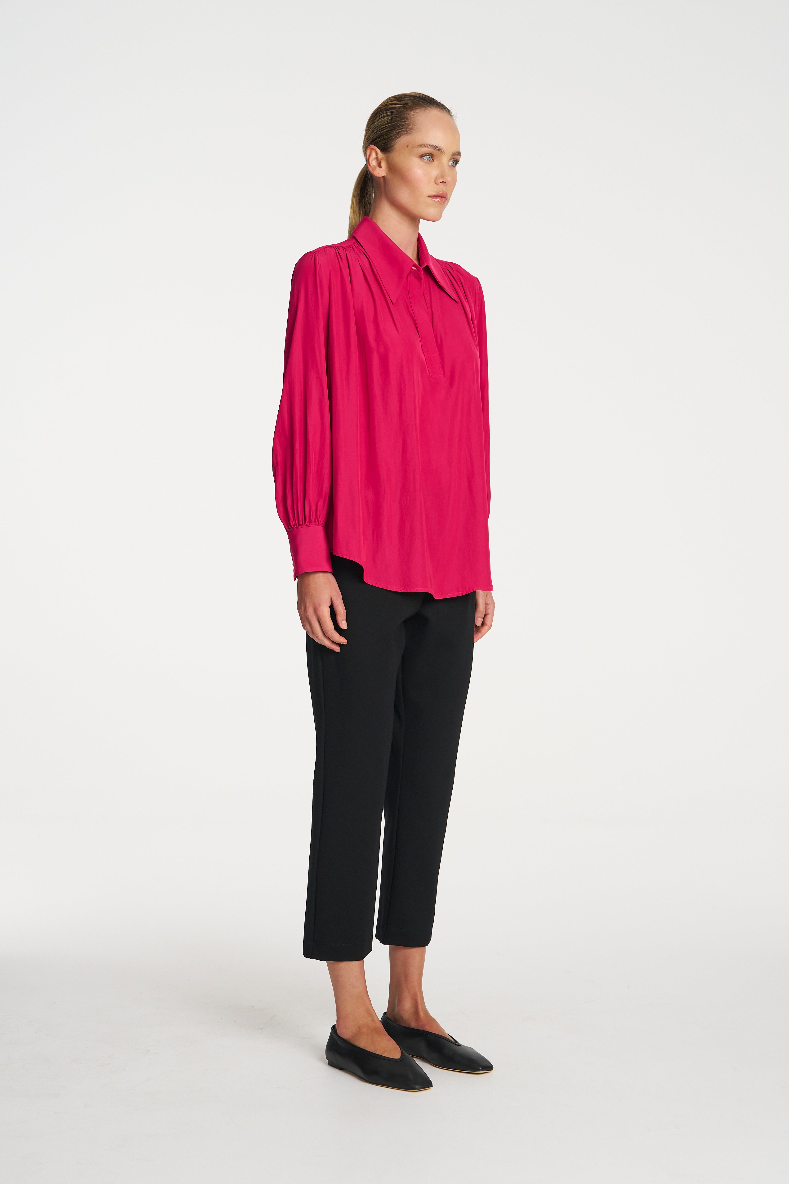 F67 8984 GATHERED BLOUSE - MELA PURDIE