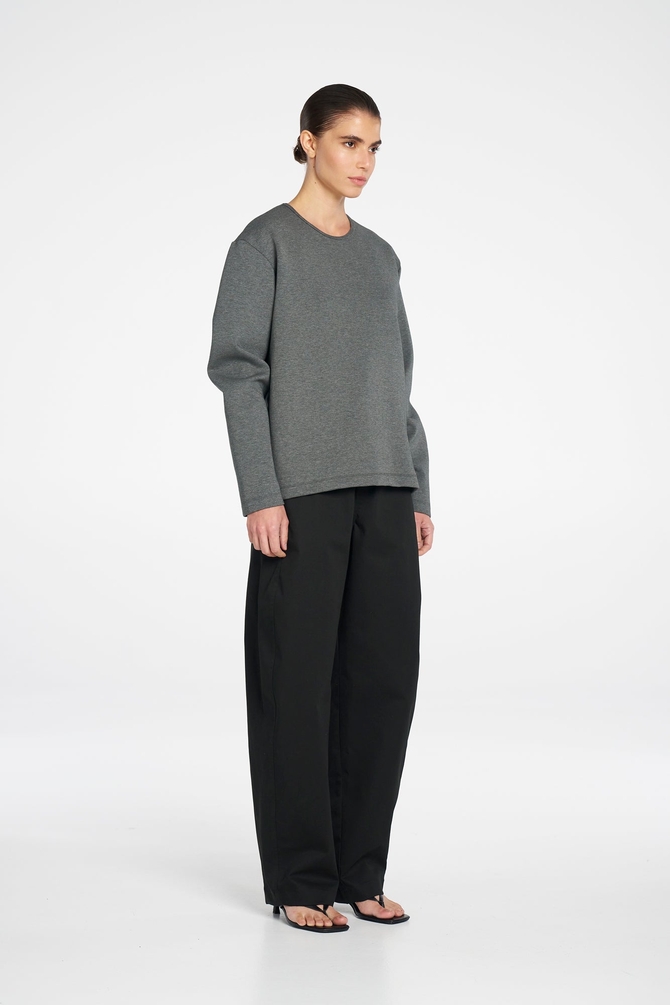 BOX SWEATER - Charcoal - MELA PURDIE