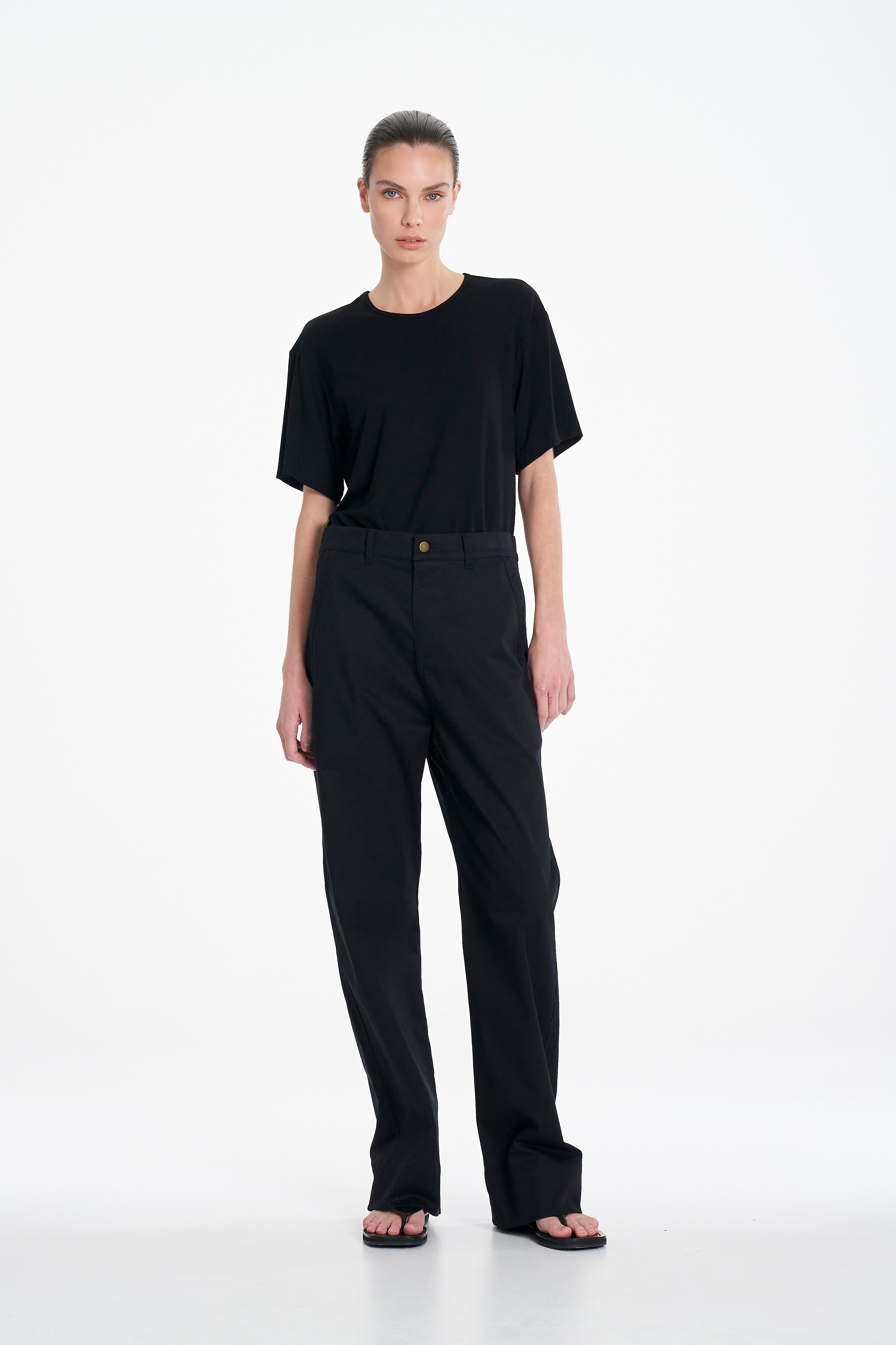 STRAIGHT PANT - Black - MELA PURDIE