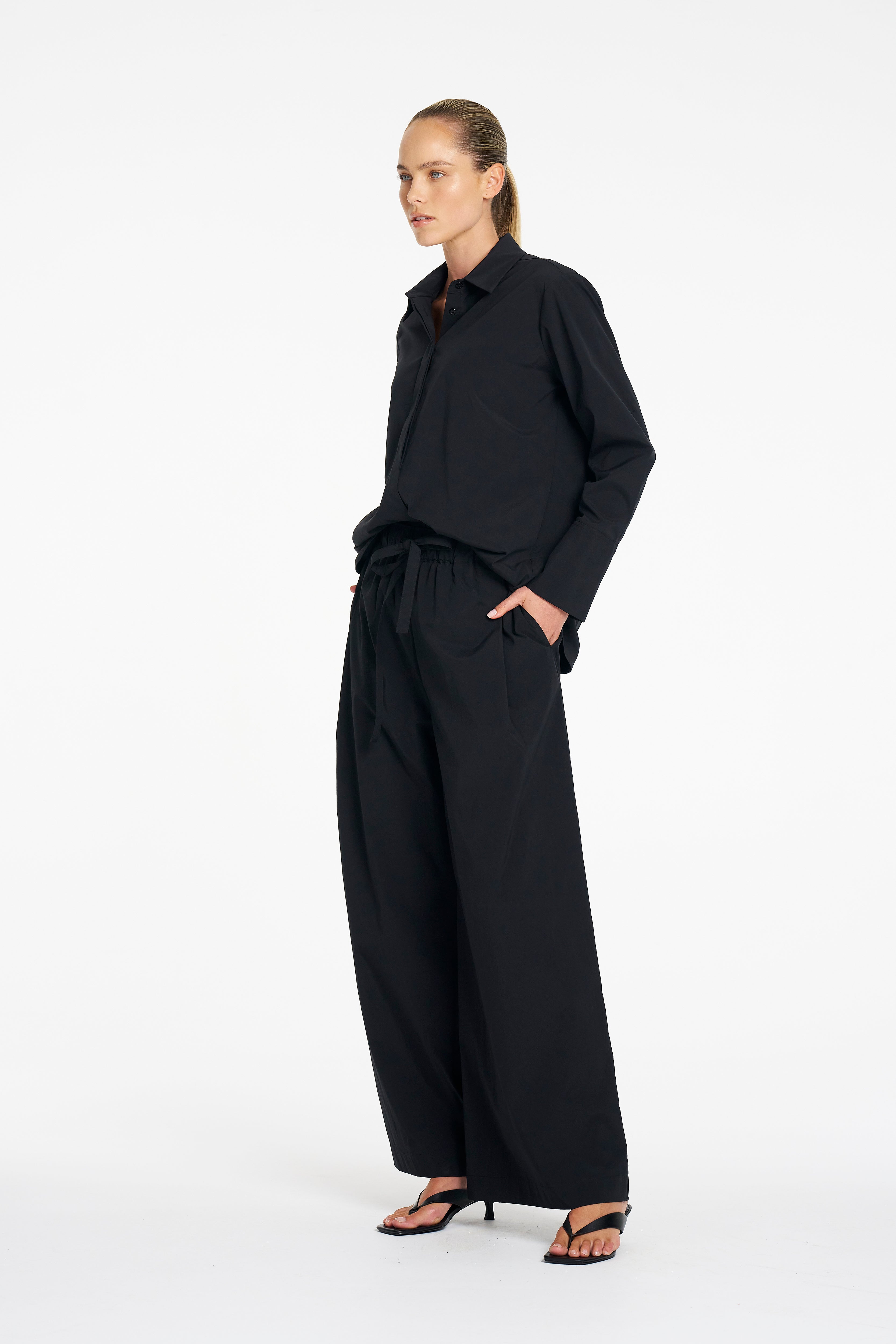 PLEAT PANT - Black - MELA PURDIE