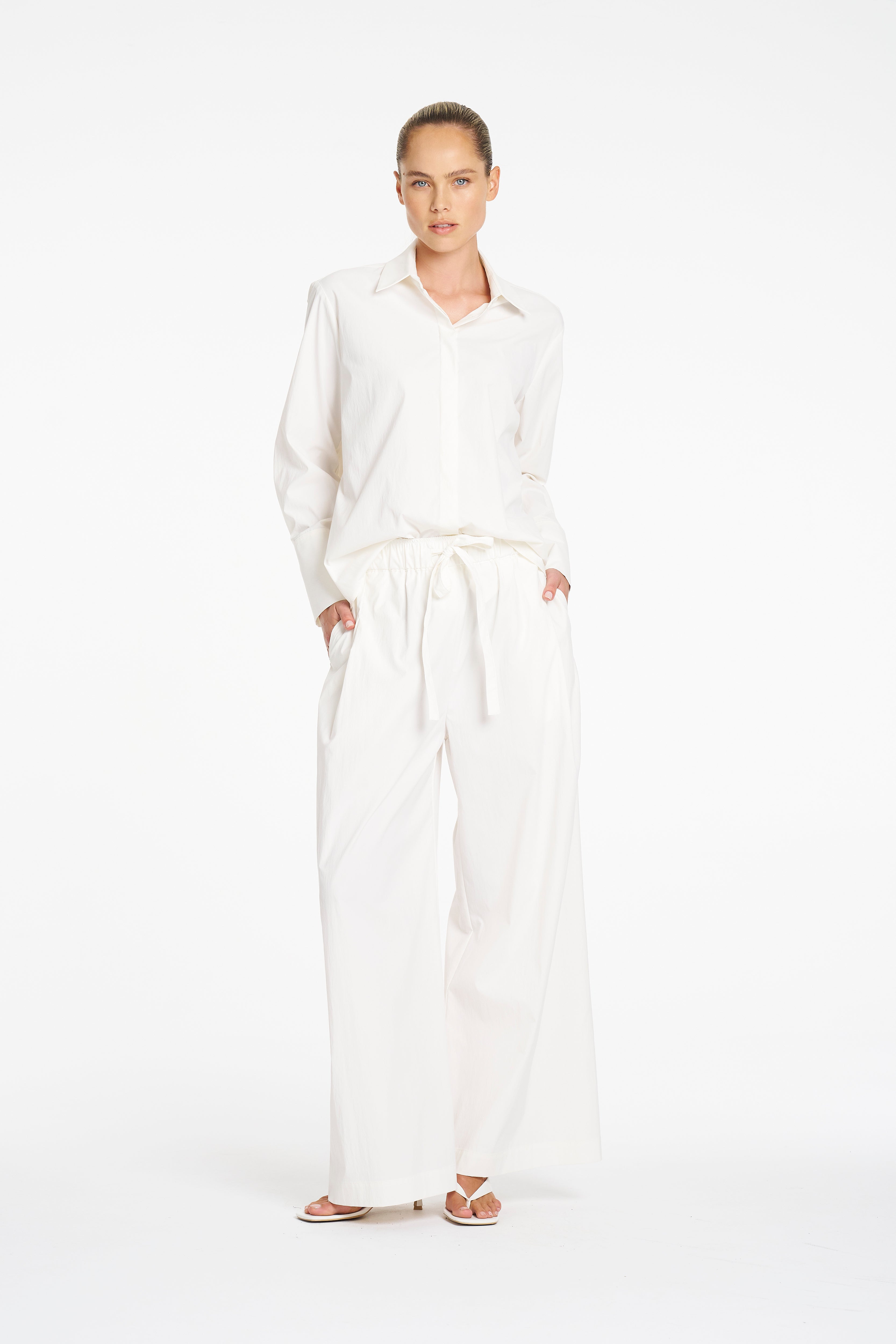 PLEAT PANT - Ivory - MELA PURDIE