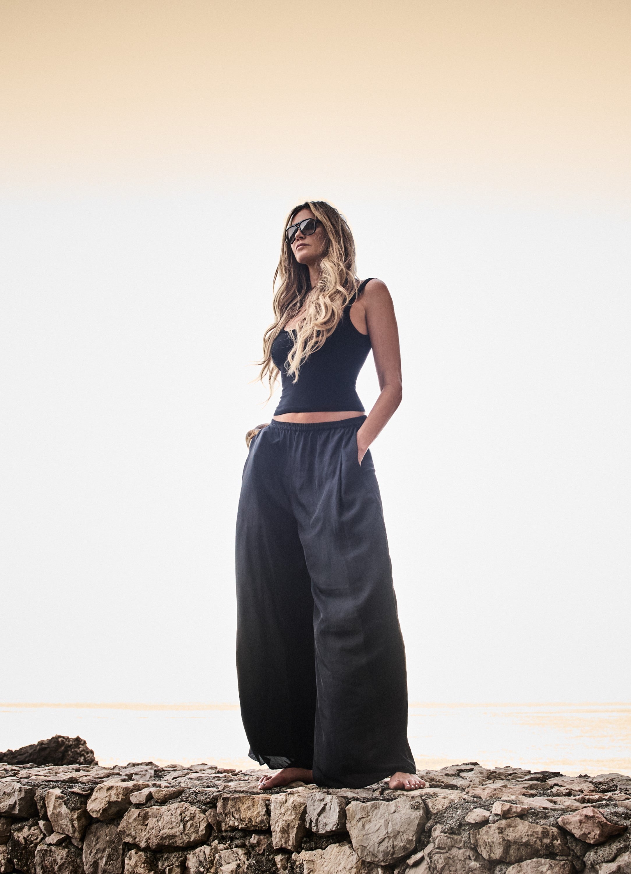 PLEAT PANT - Beluga