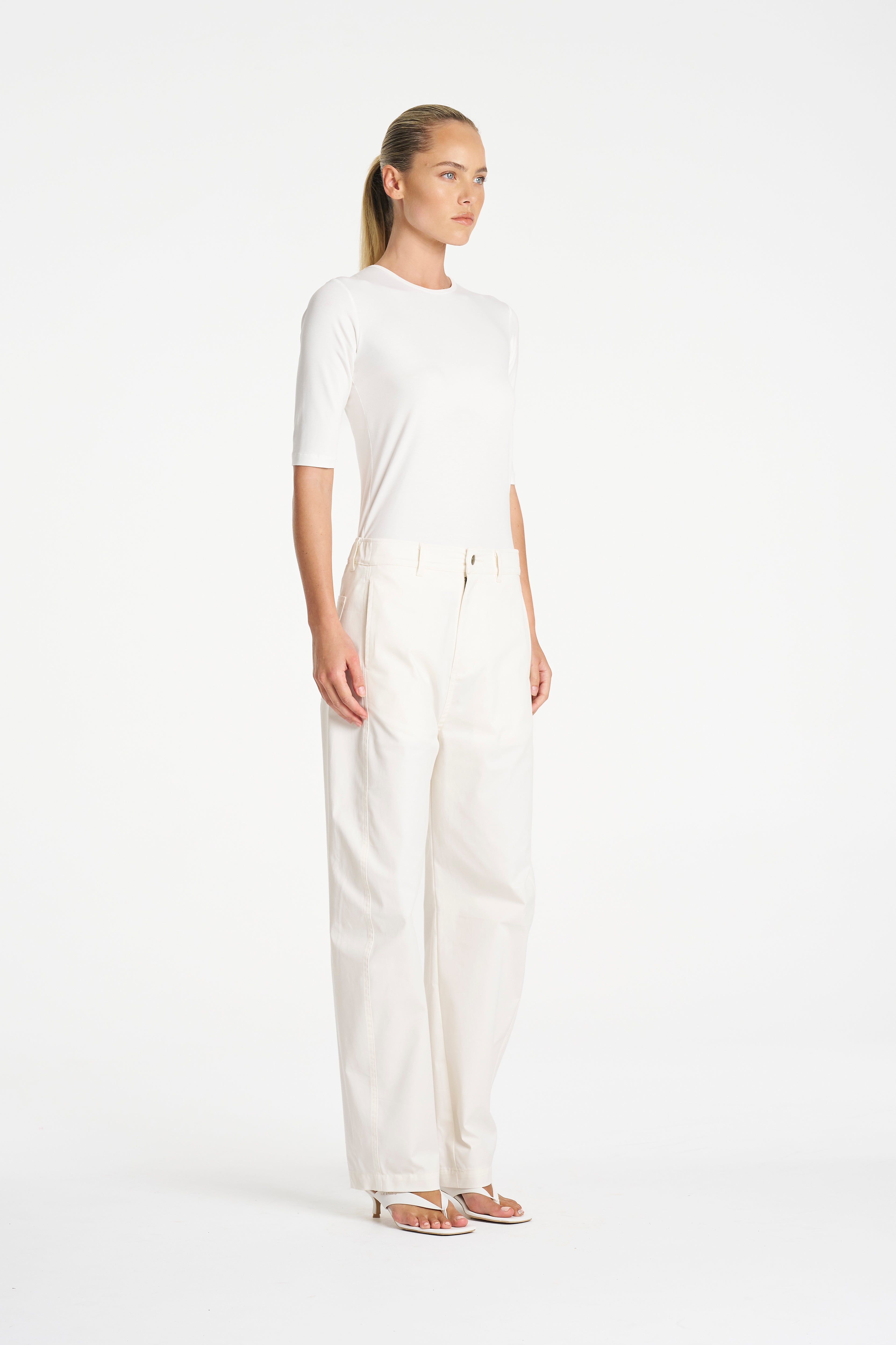 HALF SL TOP - White - MELA PURDIE