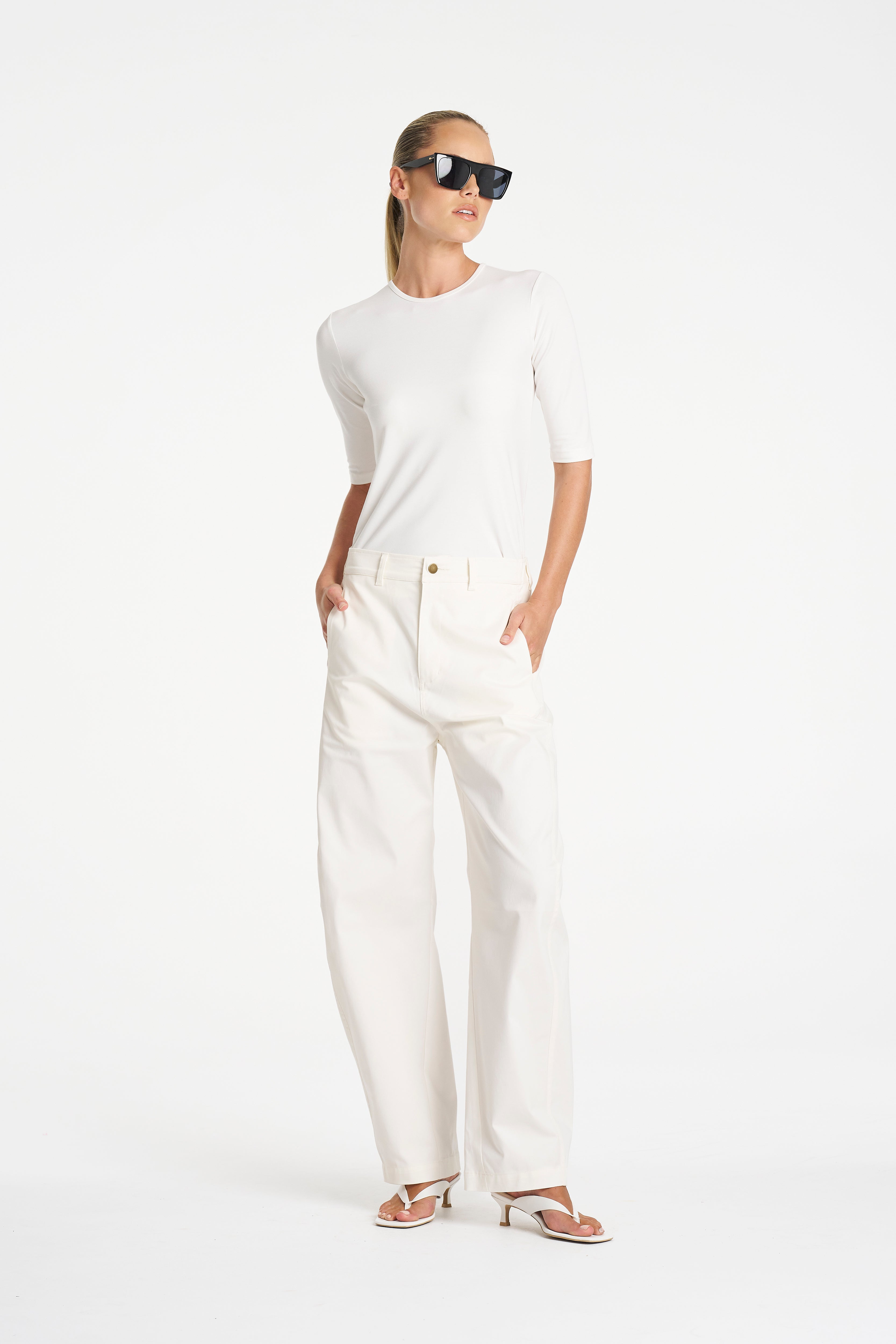 HALF SL TOP - White - MELA PURDIE