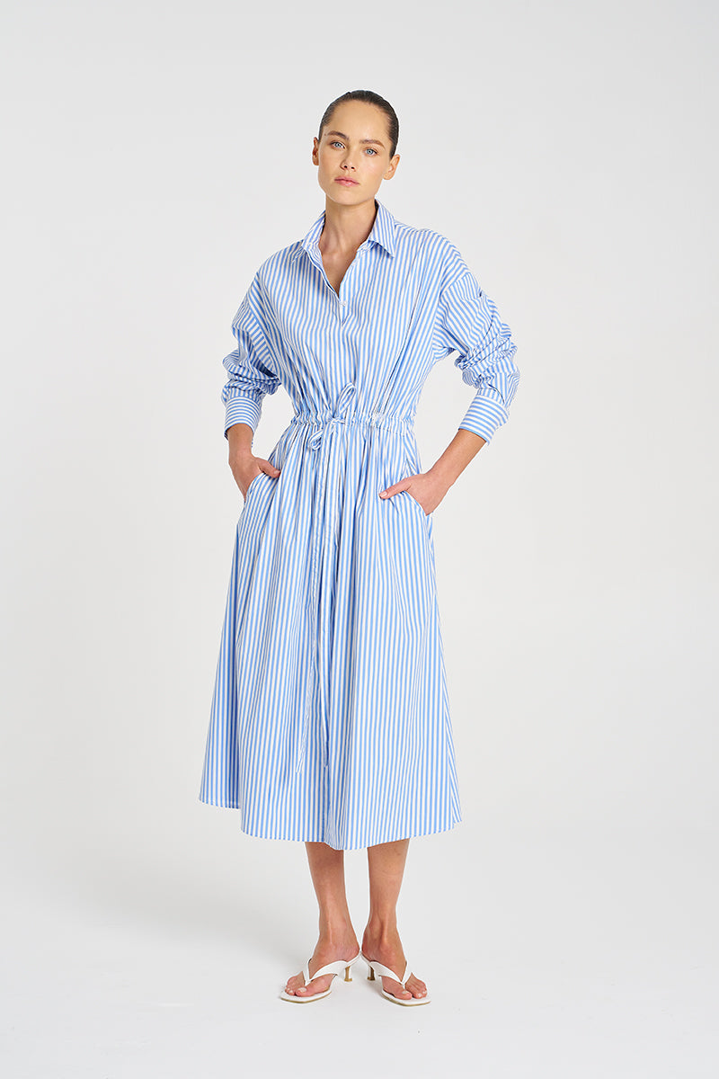 F731 3020 DRAW-WAIST DRESS