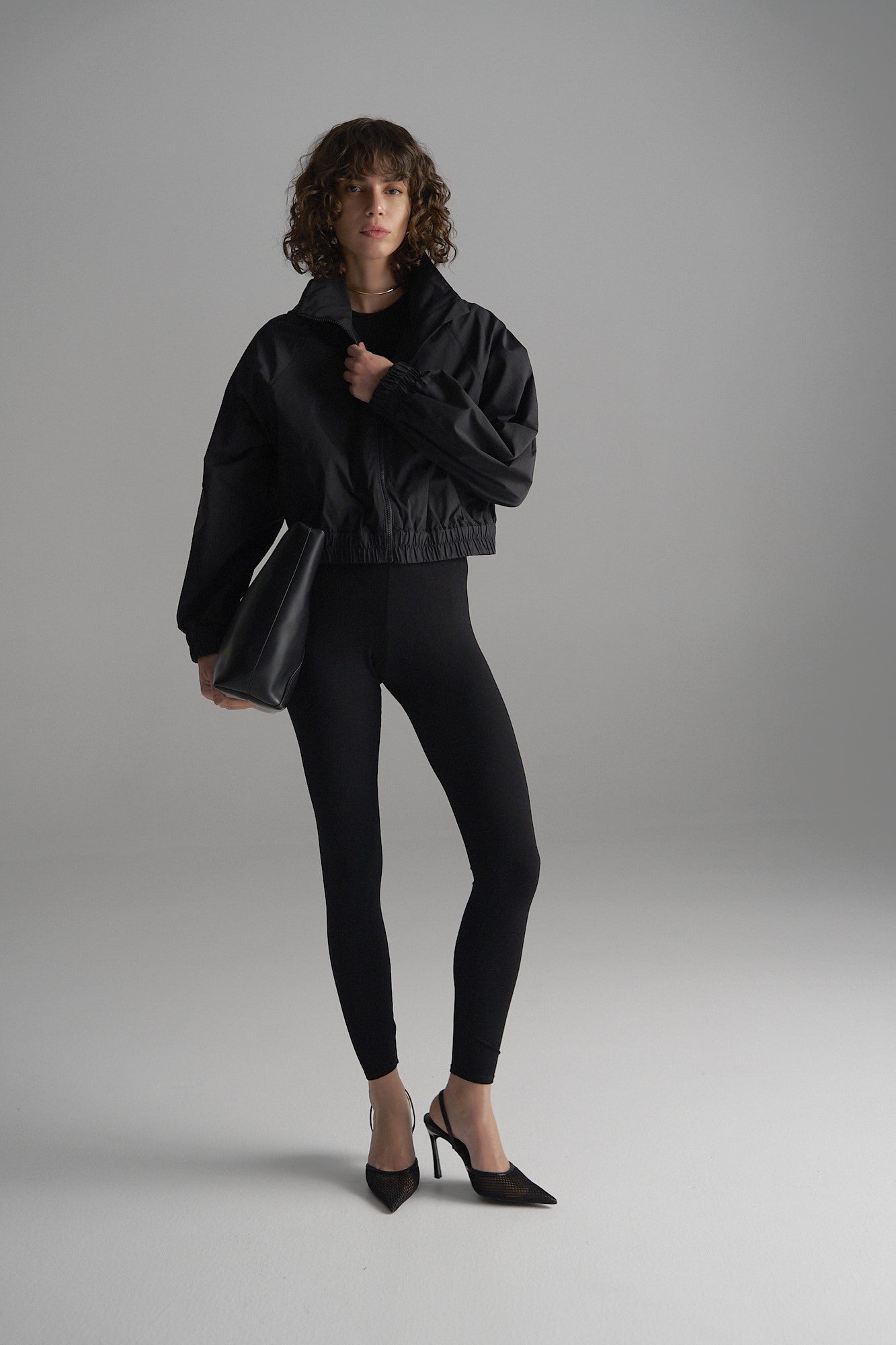 CROP RAIN SHELL - Black - MELA PURDIE