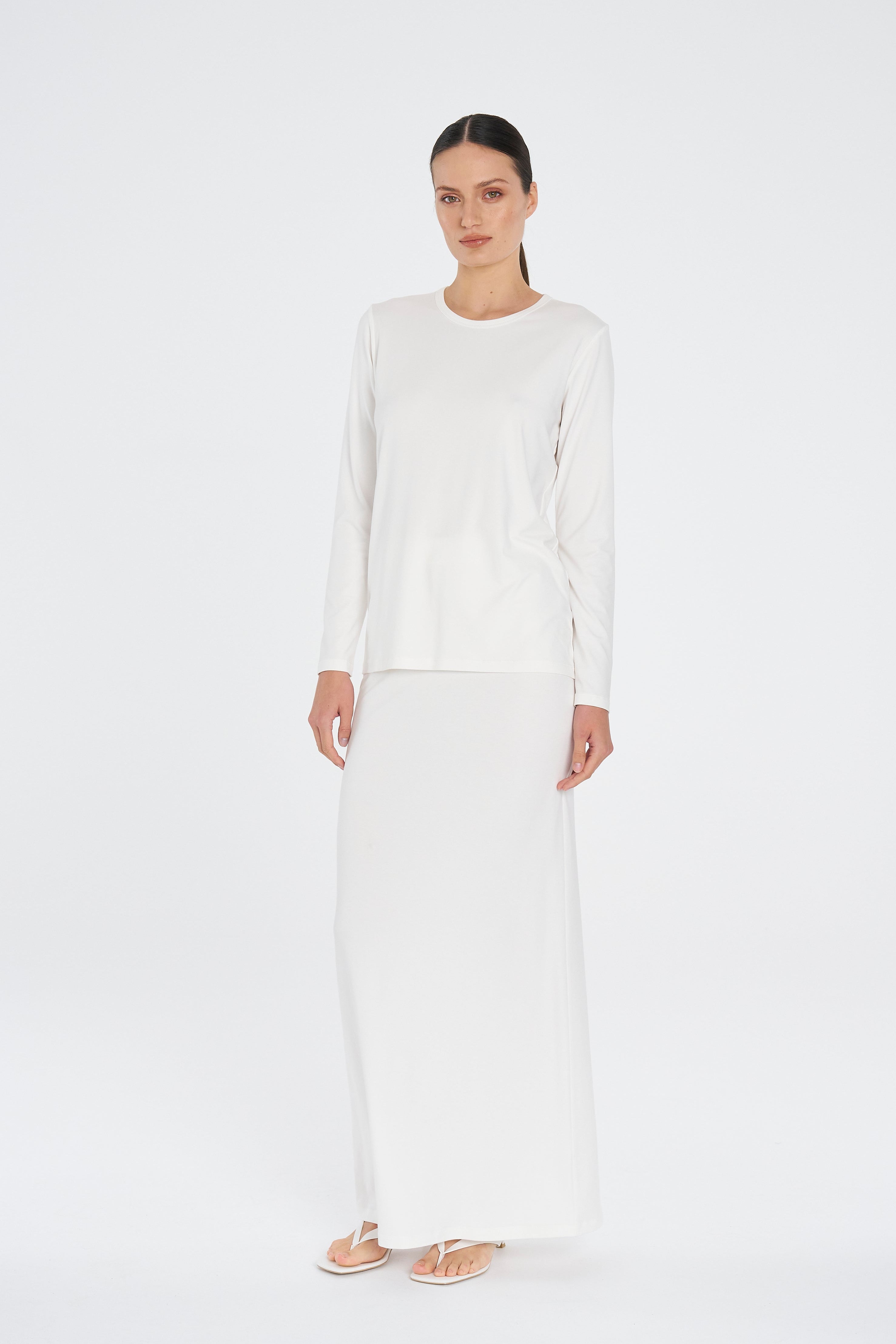 COLUMN SKIRT - White - MELA PURDIE