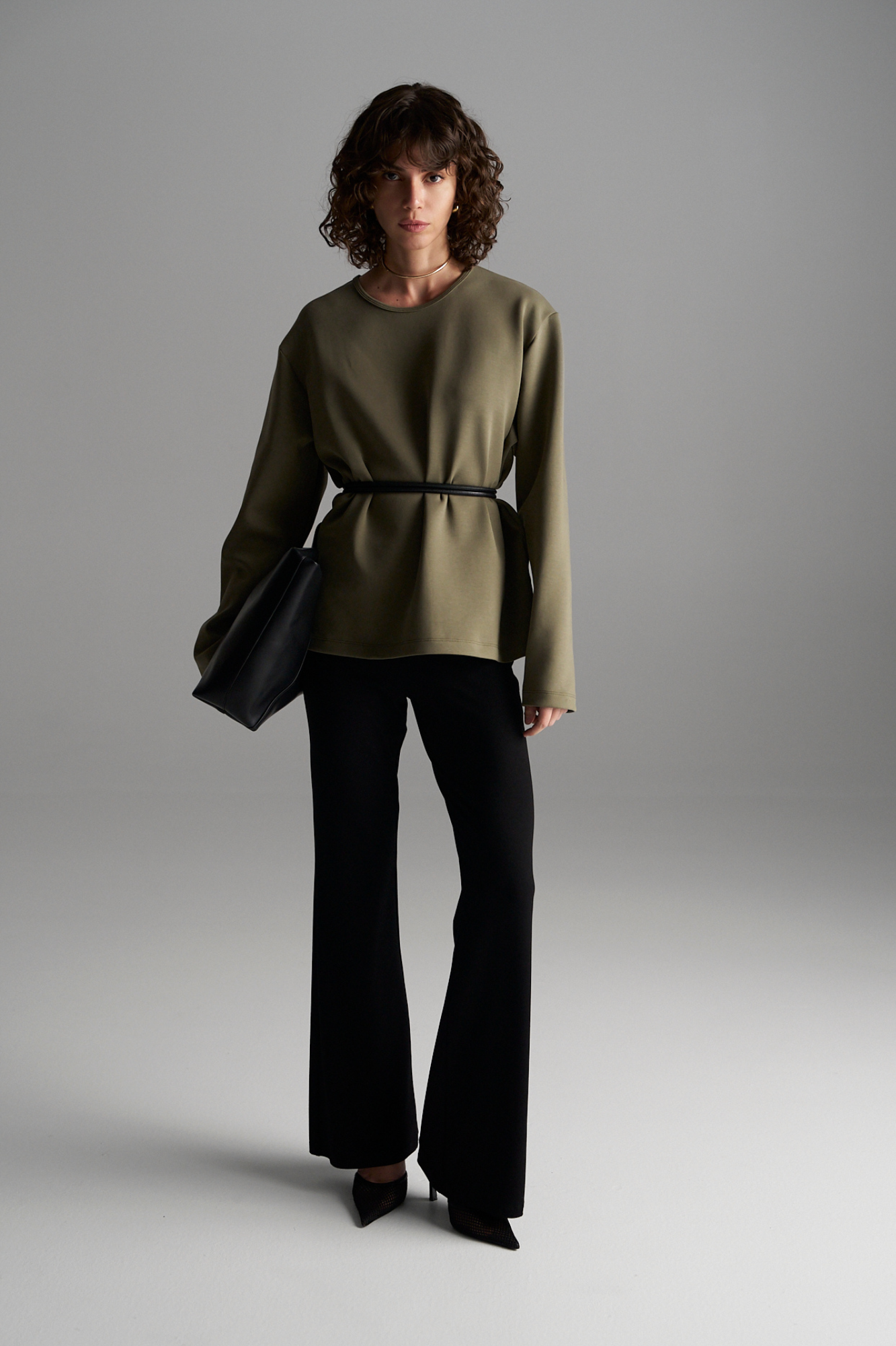 BOX SWEATER - Olive - MELA PURDIE