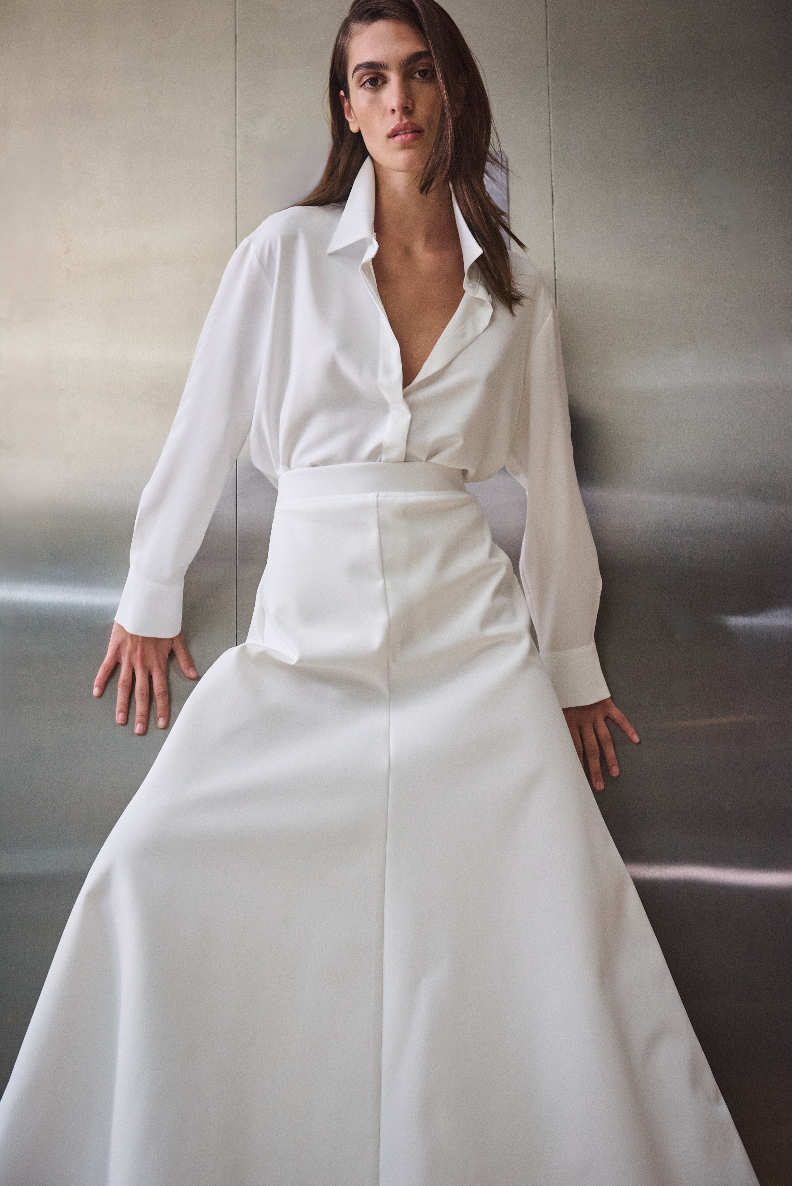 SLIP SKIRT - White