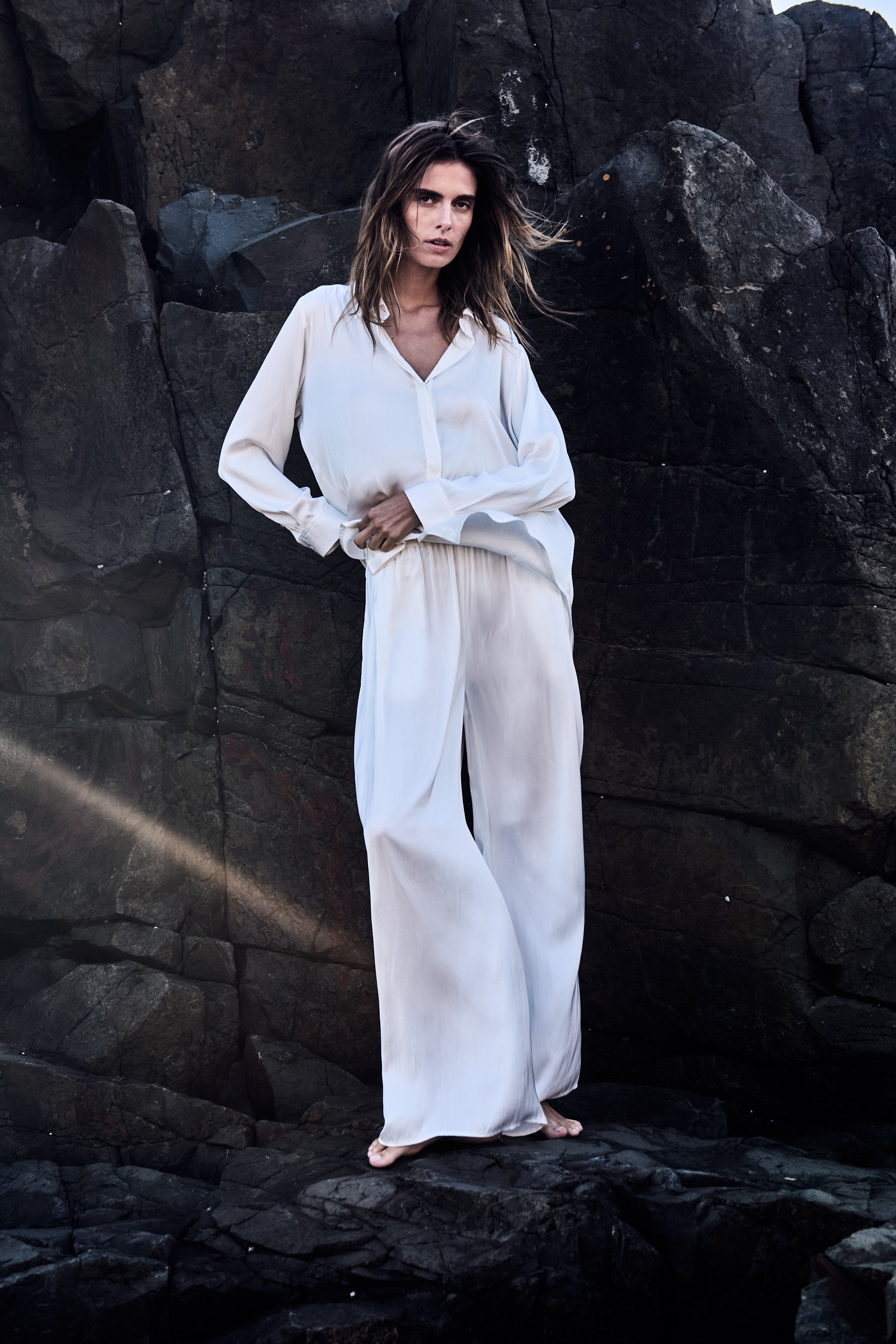 CHARMEUSE SHIRT - Ivory - MELA PURDIE