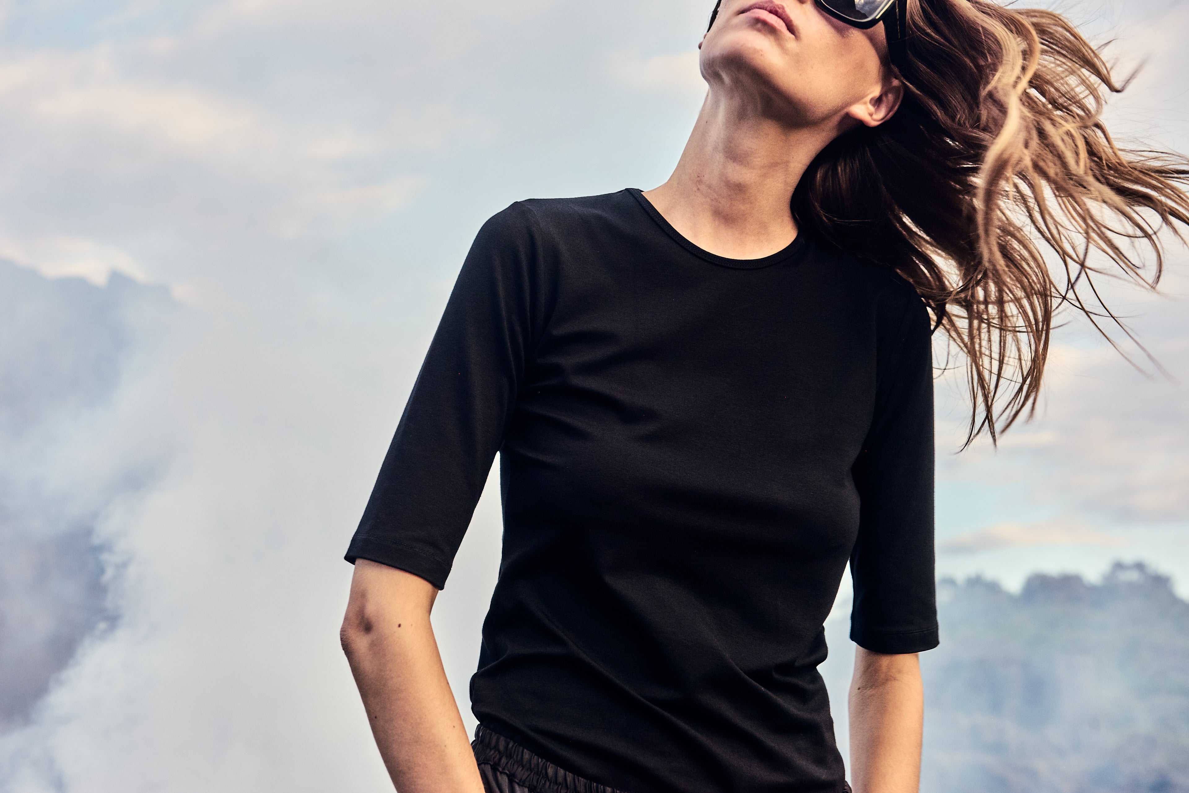 HALF SL TOP - Black - MELA PURDIE