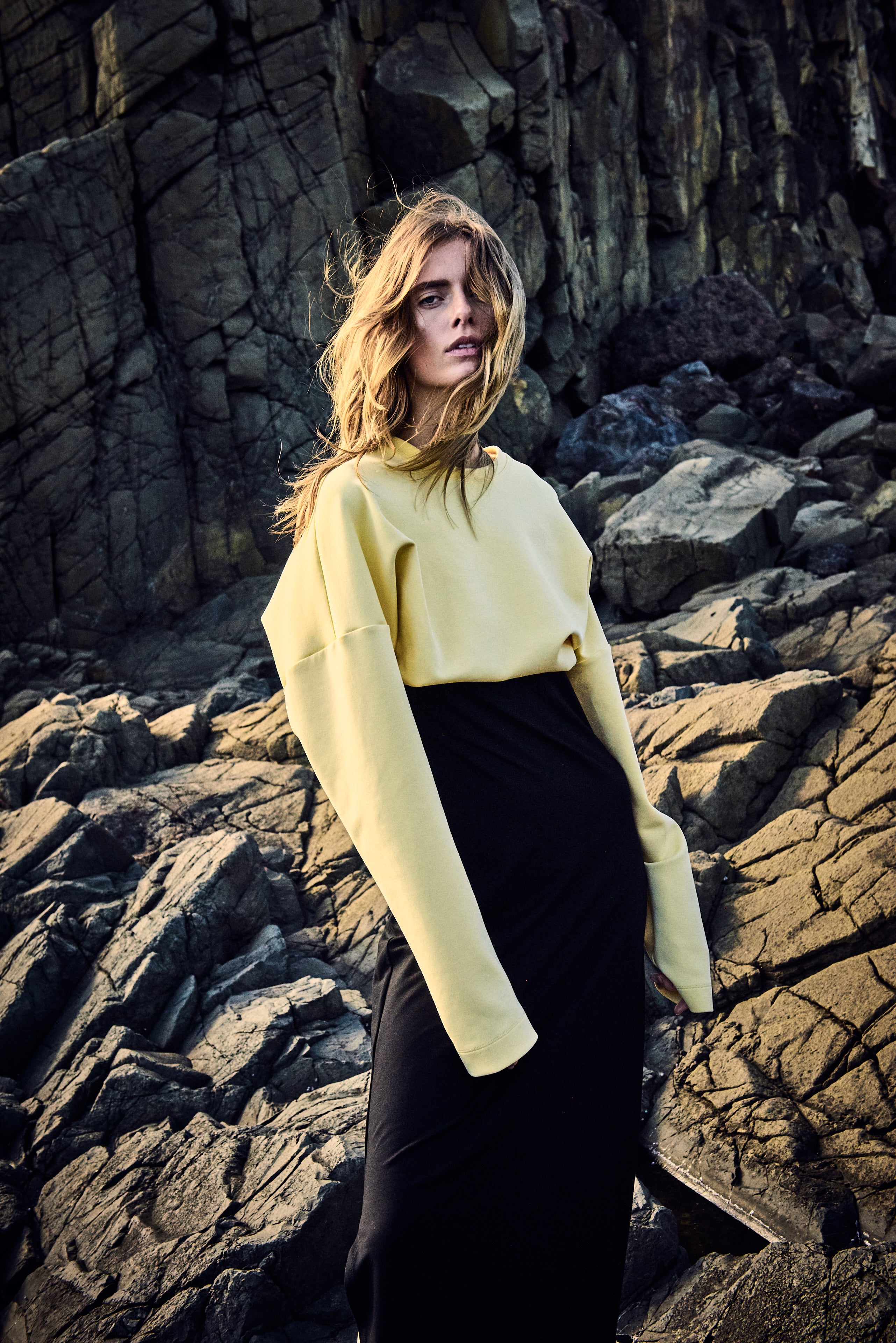 PUFFER SWEATER - Lemon - MELA PURDIE