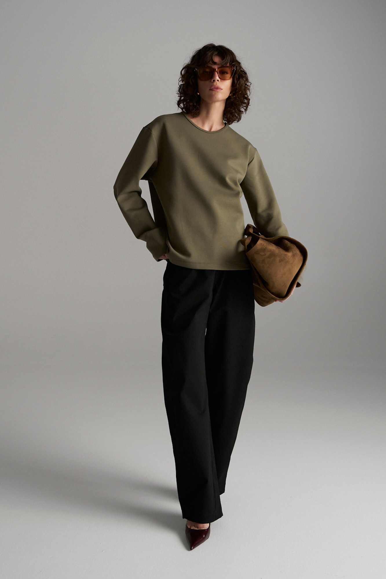 BOX SWEATER - Olive - MELA PURDIE