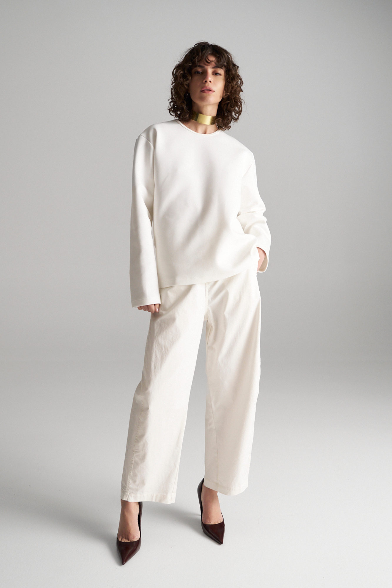 BOX SWEATER - White - MELA PURDIE