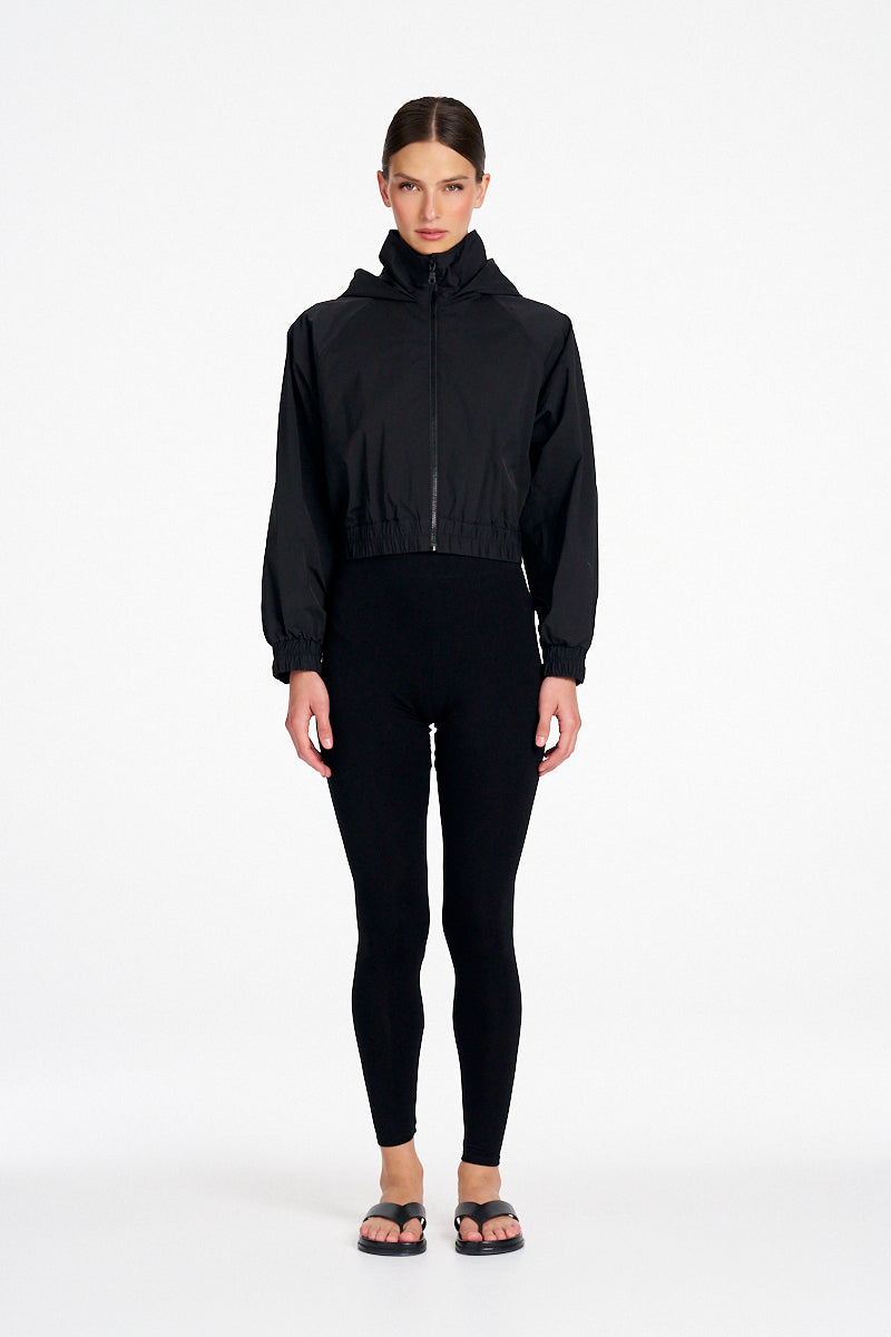 CROP RAIN SHELL - Black - MELA PURDIE
