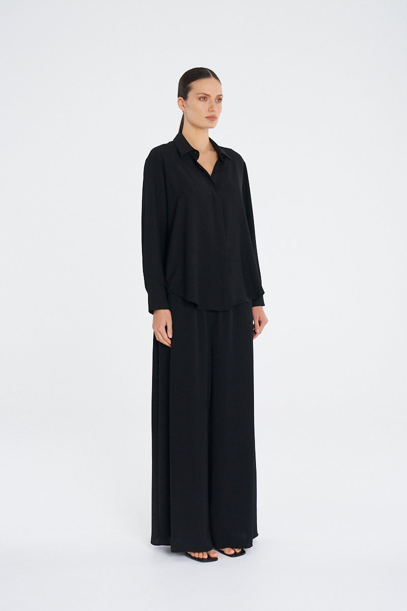 FLUID SHIRT - Black - MELA PURDIE