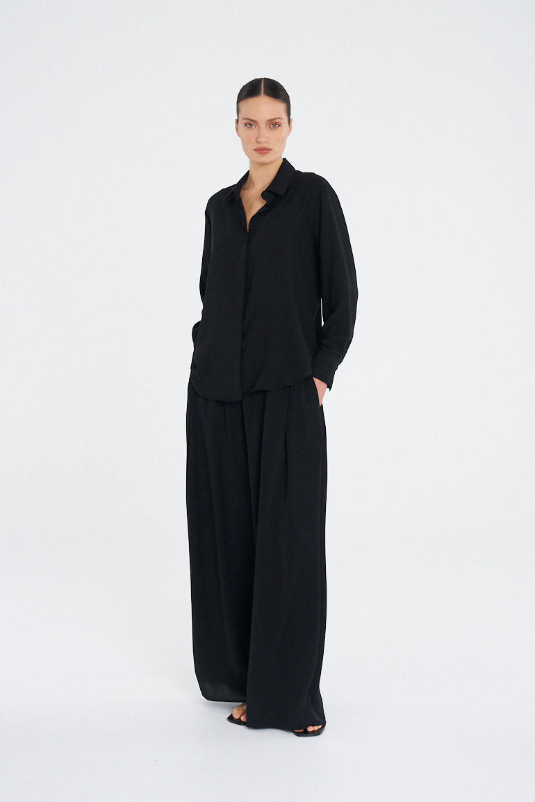 FLUID SHIRT - Black - MELA PURDIE