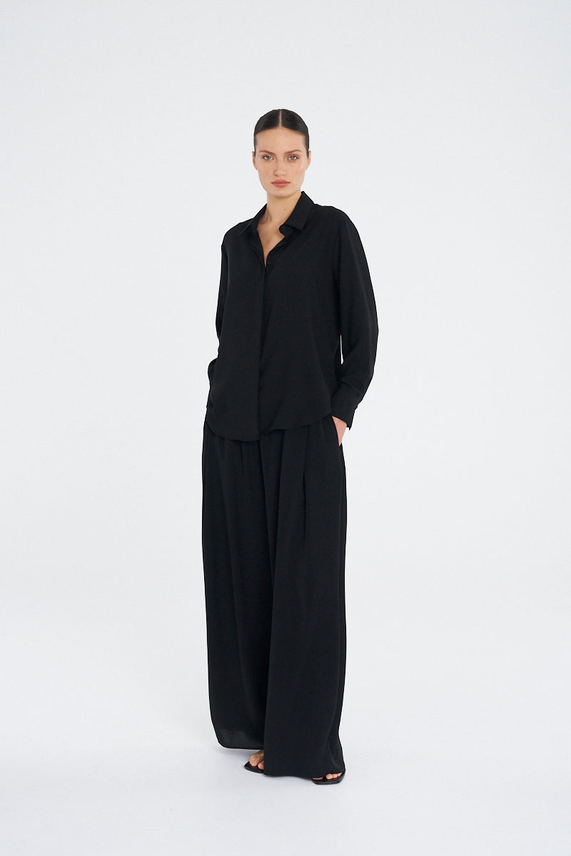 FLUID SHIRT - Black - MELA PURDIE