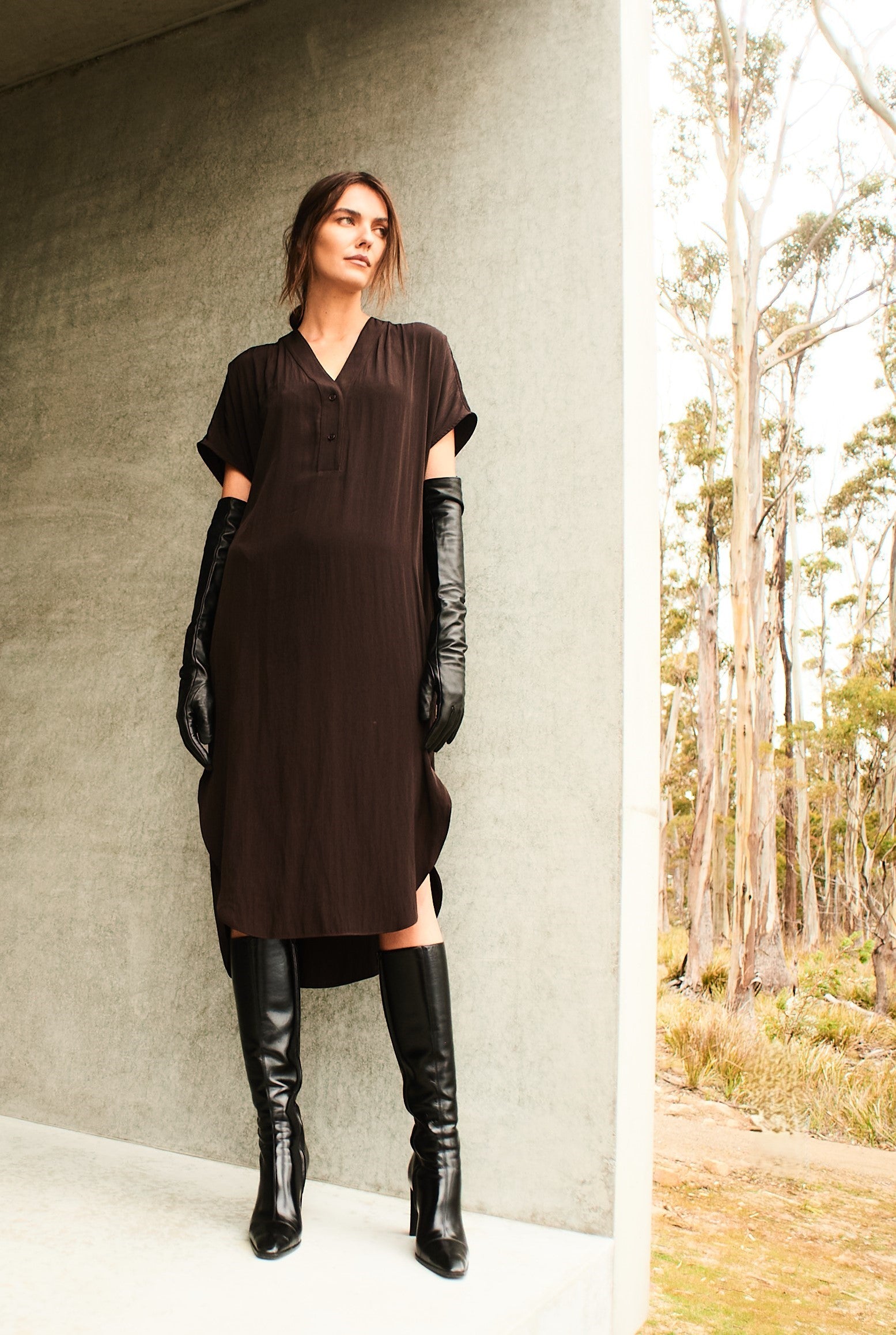 F67 3049 WEDGE TAB DRESS - MELA PURDIE