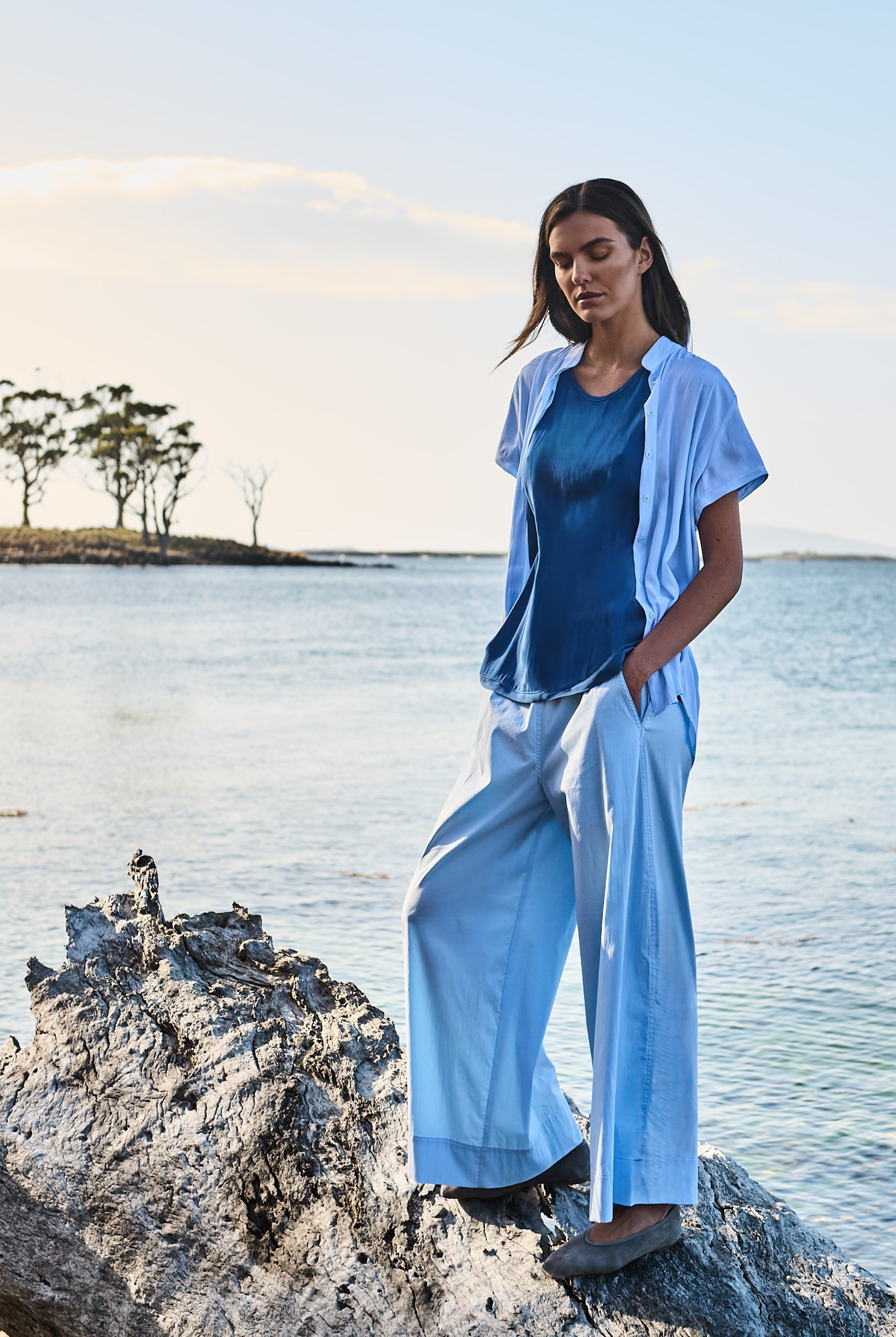 F67 8629 SOFT STAND SHIRT - MELA PURDIE