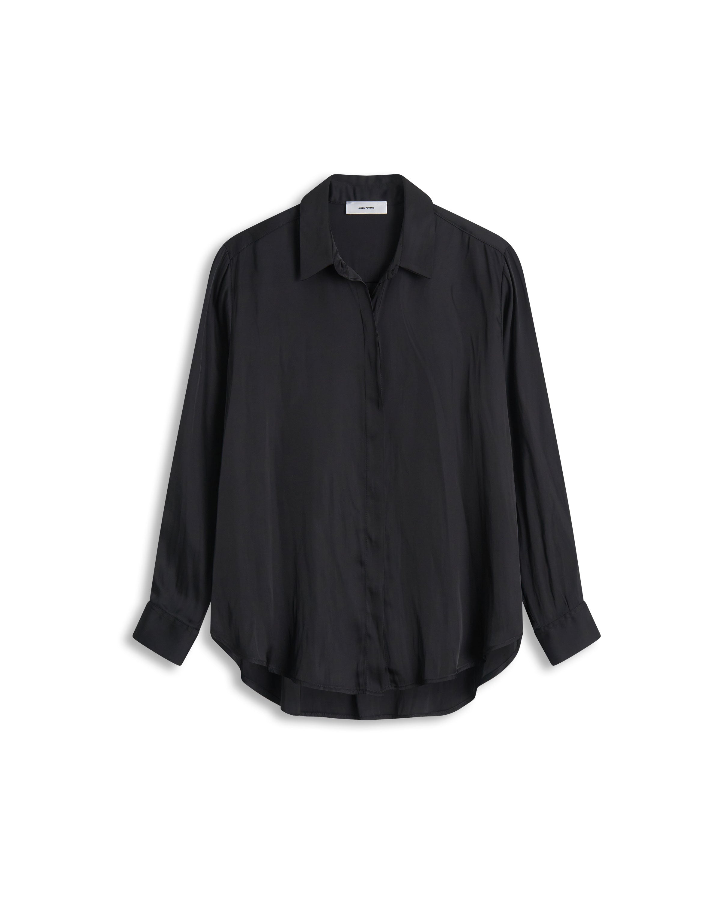 CHARMEUSE SHIRT - Satin Black - MELA PURDIE