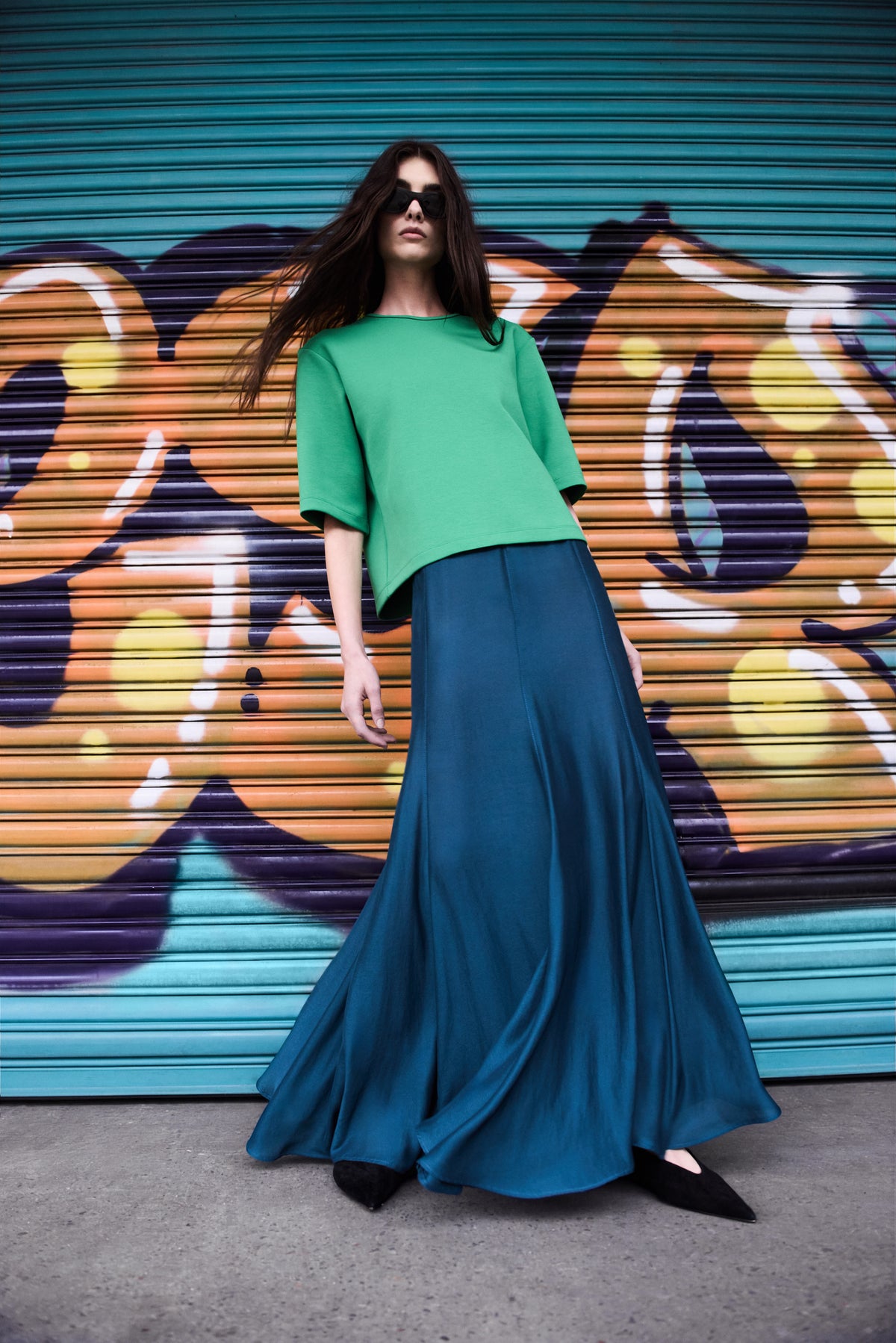 ELBOW BOX TEE - Emerald