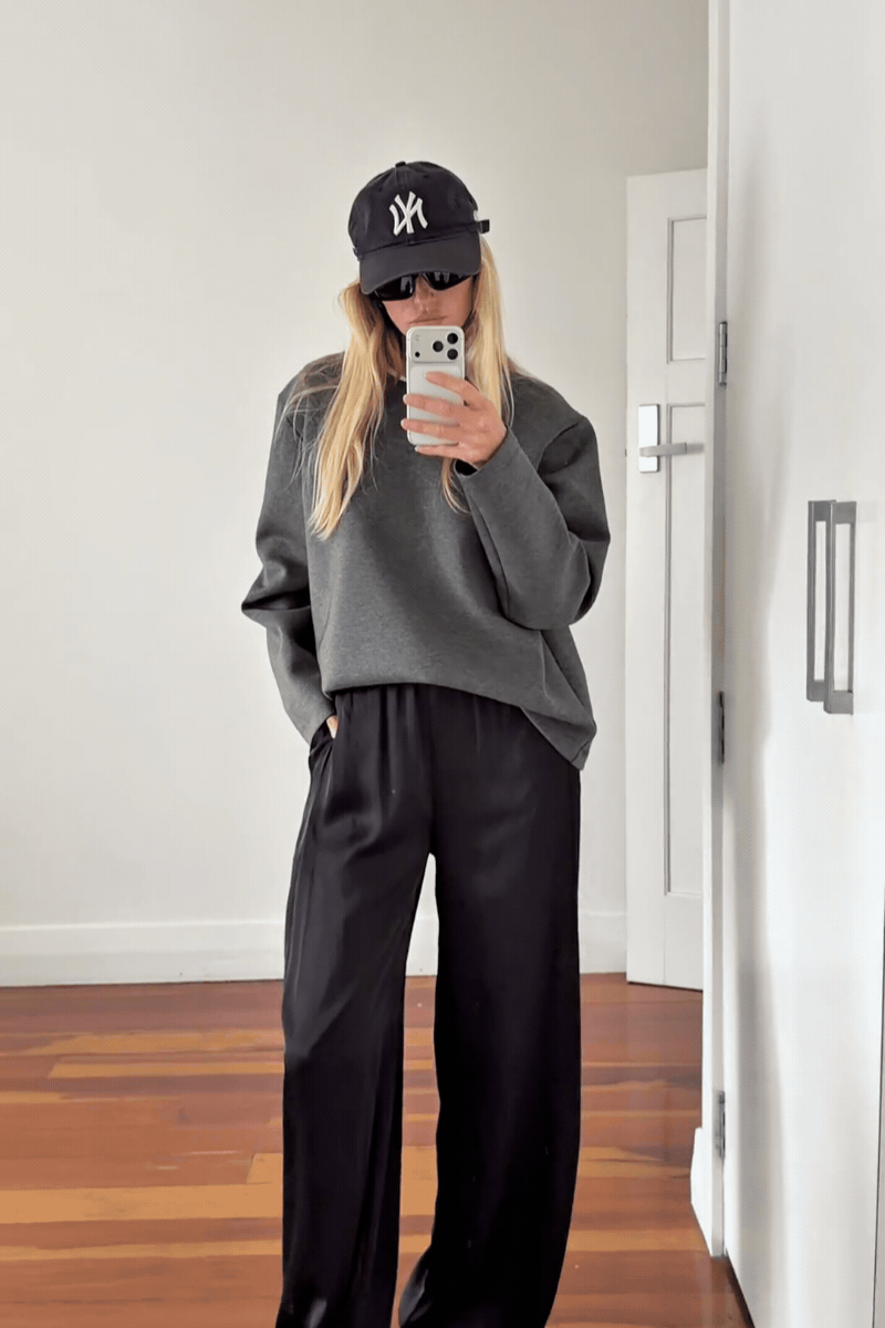 BOX SWEATER - Charcoal - MELA PURDIE